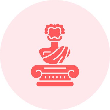 Yunanca beyaz ve kırmızı sütunlu bir çelengin vektör illüstrasyonu