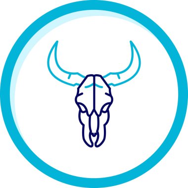 Mavi çizgileri olan boğa başı.