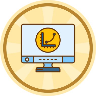 Bilgisayar monitörü simgesi. vektör illüstrasyonu