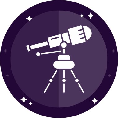 Teleskop. Web simgesi basit illüstrasyon