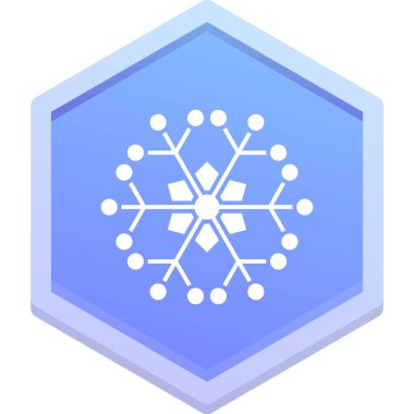 Kar Tanesi simgesi, vektör illüstrasyonu