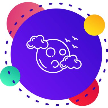 Beyaz arkaplanda izole edilmiş güneş ikonu olan renk bulutu. Değişken rastgele dinamik şekiller. vektör.