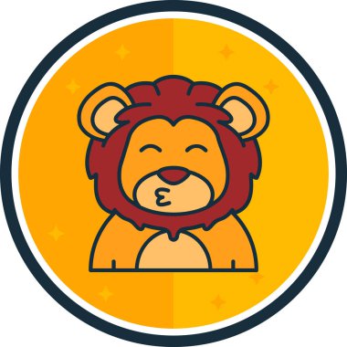 aslan başı ikon vektör illüstrasyonu
