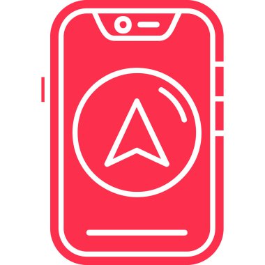 Cep telefonunun kırmızı simgesinin vektör çizimi