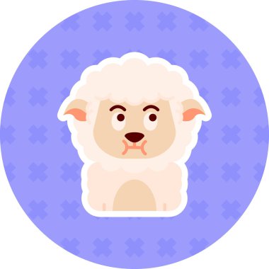 Rozet tarzında hayvan köpek koyunu simgesi