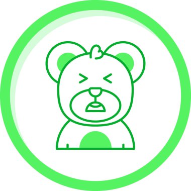 Tatlı ayı suratlı ifade dili dışarıda.