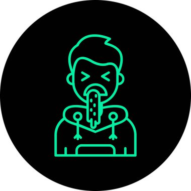 Sakallı ve bıyıklı adam, vektör çizimi.