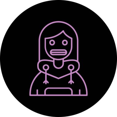 kız simgesi, vektör illüstrasyonu