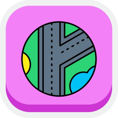 Bir yol simgesinin vektör illüstrasyonu