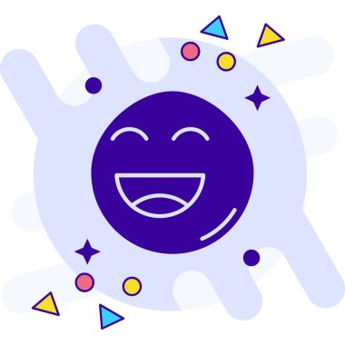 Mutlu emoticon emoji simgesi, renkli resimleme