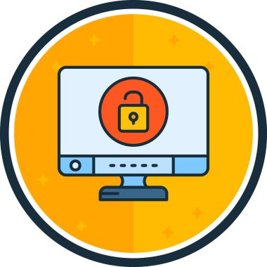 Güvenlik. Web simgesi basit illüstrasyon