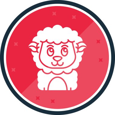 Kırmızı kurdeleli Noel koyunu. vektör illüstrasyonu