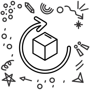 kutu gönderme simgesi ana hatları biçiminde