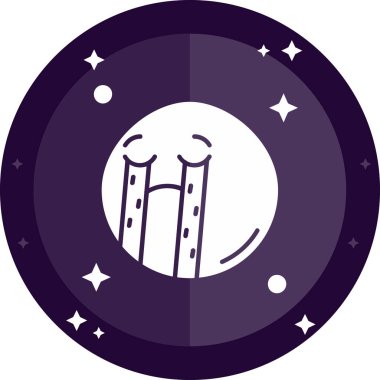 Yıldızlı ve uydulu bir uydunun vektör çizimi