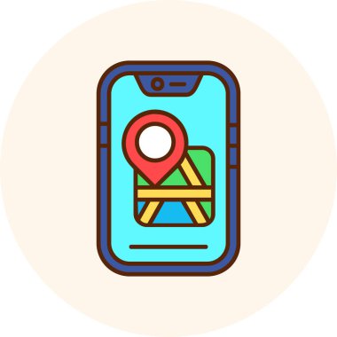 GPS konumu simgesi beyaz arkaplanda izole edildi. seyahat sembolü çizimi.