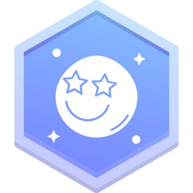 Gece gökyüzü simgesinde yıldızlı ay, vektör çizimi