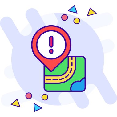 gps konum haritası simgesi doldurulmuş dış hat biçimi