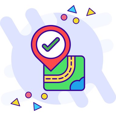 gps konum haritası simgesi - taslak biçimi