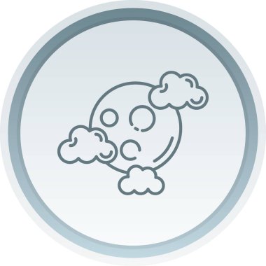 Bulutlu ay, bulutlu simge, basit tasarım