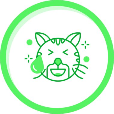 beyaz arkaplanda izole edilmiş çizgi film tarzında yeşil simge