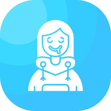 Gülümseyen ve mutlu yüzlü bir kız.