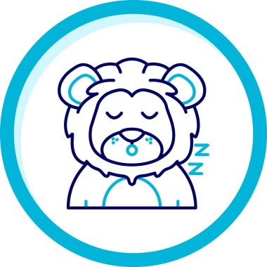 Tatlı bir hayvan yüzlü çizgi uykusu ayısı.