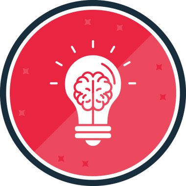 beyin ampulü simgesi, vektör illüstrasyonu