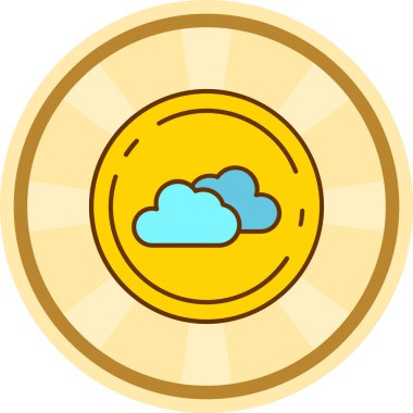 Bulut. Web simgesi basit illüstrasyon