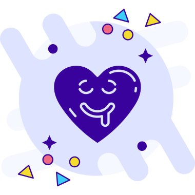 Aşk kalp ikonu, ana hatlarıyla dolu.