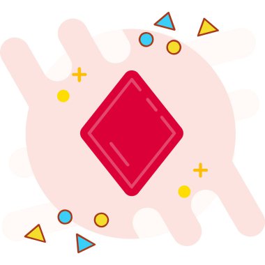 Düz biçimli bir elmas simgesinin vektör çizimi