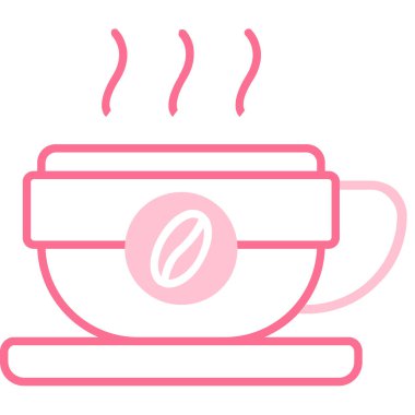 Sıcak kahve ikonu vektörü. İnce çizgi işareti. izole edilmiş sınır sembolü çizimi