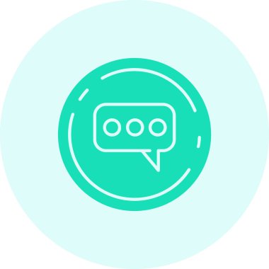 çizgi konuşma balonu simgesi beyaz arkaplanda izole edildi. Mesaj simgesi. İletişim sembolü. Renkli çember konsepti. Renkli taslak konsepti. vektör