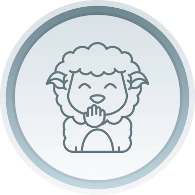 Koyun simgesi, vektör illüstrasyonu