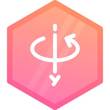 d dönüşü y ekseni Gradyan çokgeni, basit vektör illüstrasyonu