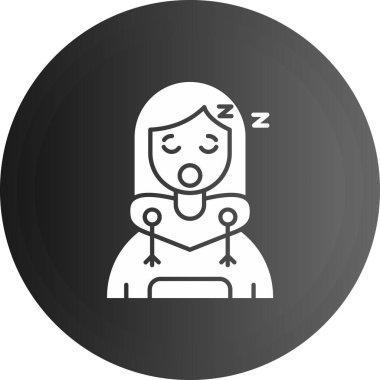 Uyuyan Kız ikon vektör illüstrasyonu