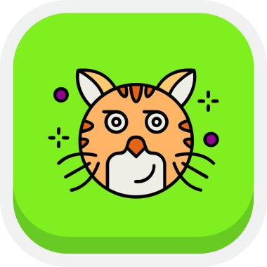 hayvan suratlı kedi simgesi, taslak biçimi