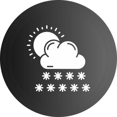 Bulut simgesi olan güneşin vektör çizimi. meteoroloji