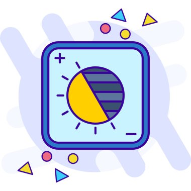 Yeryüzü güneş ikonu ana hatlarıyla doldurulmuş