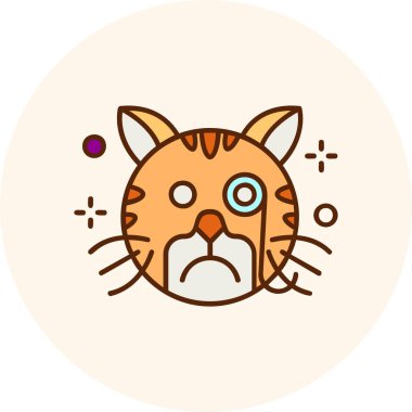 Şirin kedi simgesi. Vektör çizim