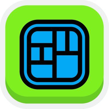 Bir bina simgesinin vektör illüstrasyonu