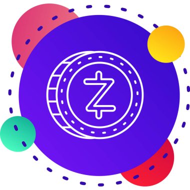 Devre simgesiyle şifrelenmiş para bitcoin hattı. Beyaz arka planda. Fiziksel para. Blockchain tabanlı para birimi. Şifreli para birimi renkli taslak konsepti. vektör.