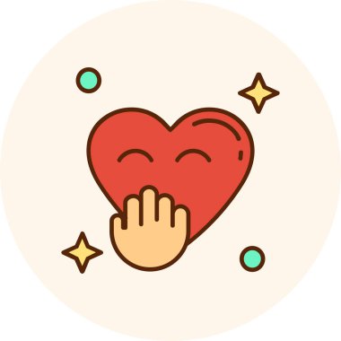 kalp aşk simge vektör çizim