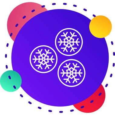 Beyaz arkaplanda izole edilmiş kar tanesi simgesi rengi. Rastgele dinamik şekiller. vektör illüstrasyonu