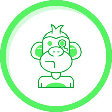 modada izole edilmiş arkaplanda maymun simgesi