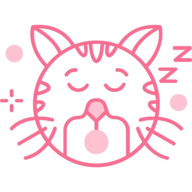 Uyuyan kedi. Uyuyordum. Uyuyan kedi. Şirin kedi. vektör illüstrasyonu