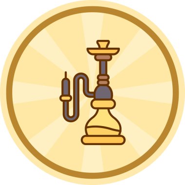 Bir nargile simgesinin vektör çizimi