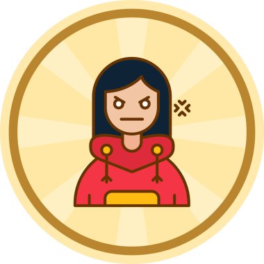 kız avatar simgesi vektör illüstrasyonu