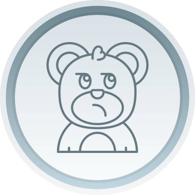 Üzgün surat ayı ikonu, çizgi film tarzı