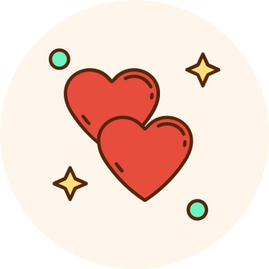 Aşk kalp ikonu vektör illüstrasyonu