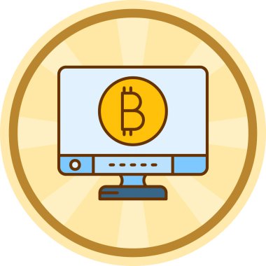 bitcoin. Web simgesi basit illüstrasyon